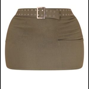 Army 🪖 Green Khaki Buckle Micro Mini Skirt (N.W.T.)